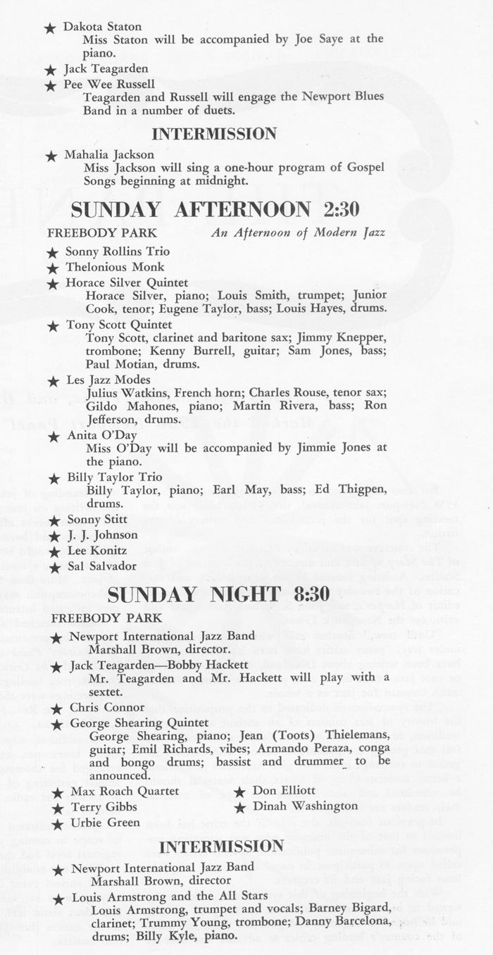 Newport Jazz Festival 1958